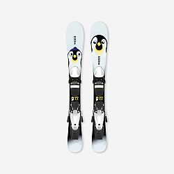 WEDZE Detské zjazdové lyže Boost 100 s viazaním biele čierna 87 cm