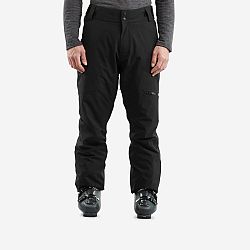 WEDZE Pánske hrejivé lyžiarske nohavice 500 rovný strih čierne XL